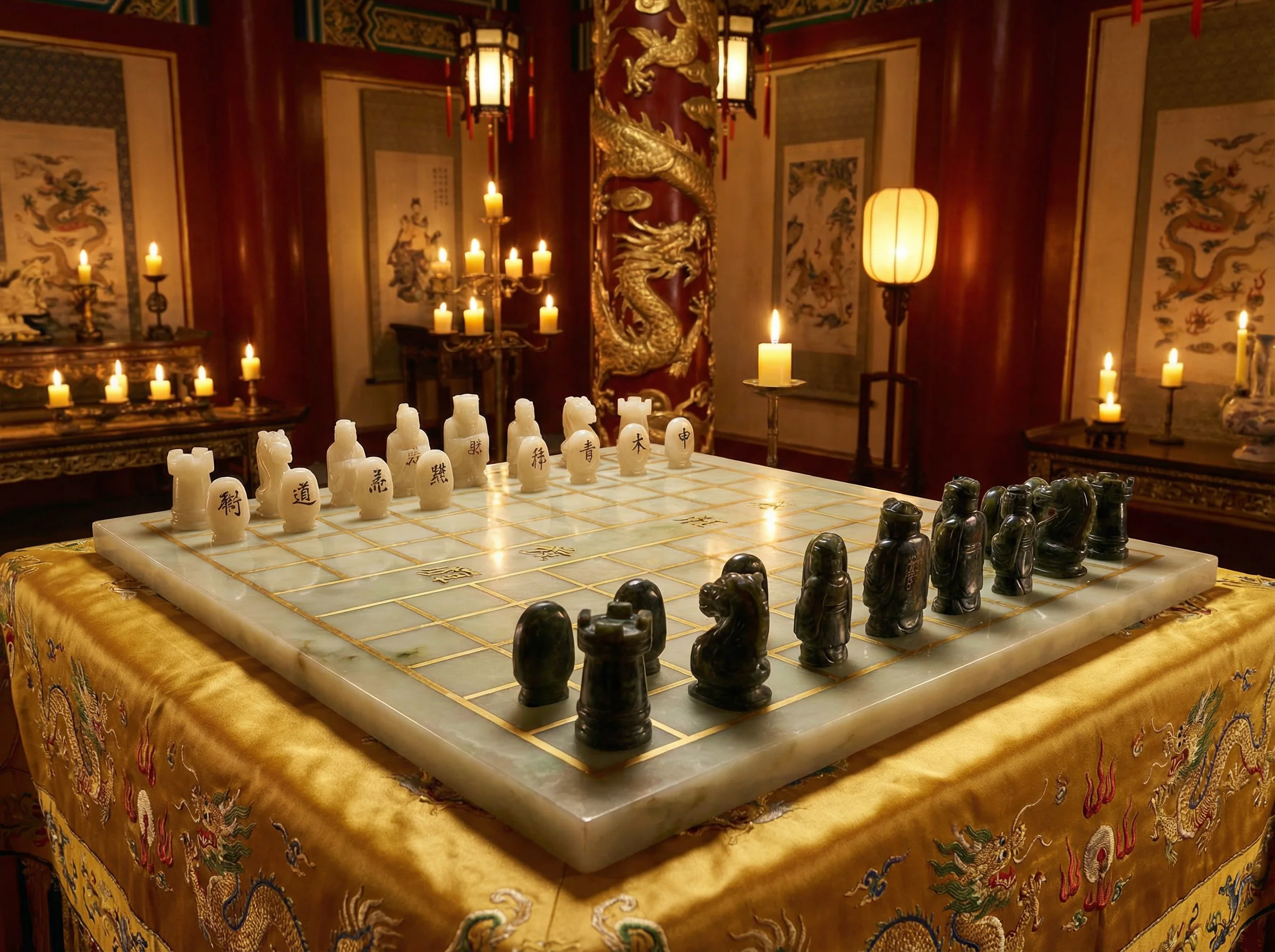 和田玉棋盘特写 - 天下棋牌 珍宝鉴赏